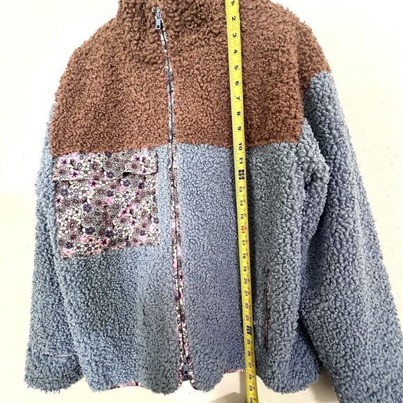 For Love & Lemons Sherpa Jacket Coat Size L - Picture 5 of 8